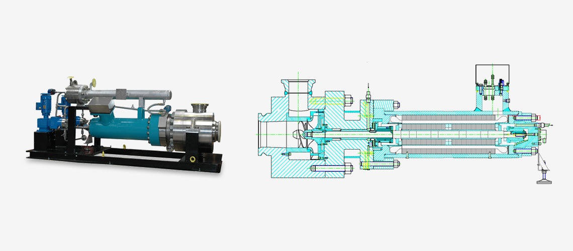 Industrial pump manufacturing, Canned motor pump high gas content